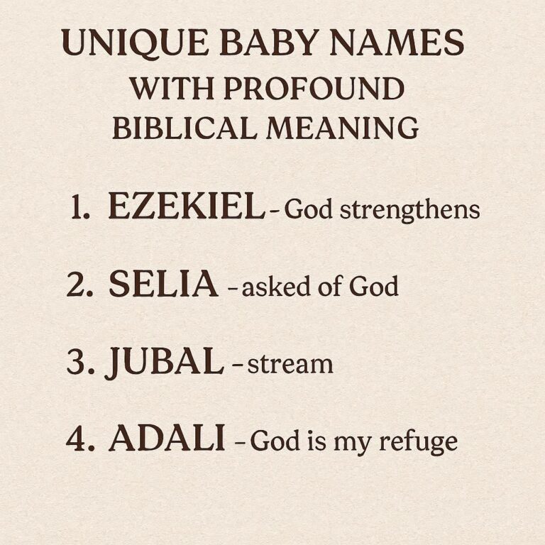 Unique Baby Names with Profound Biblical Meaning