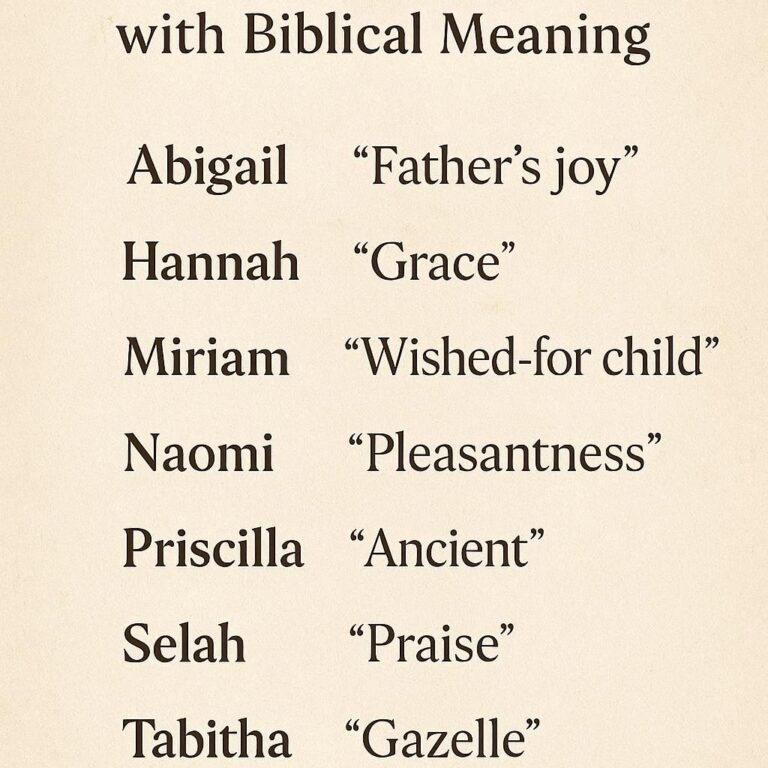 Pretty Girl Names with Biblical Meaning