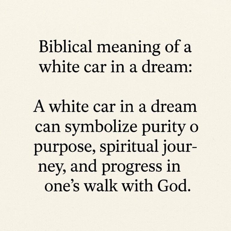 Biblical Meaning of a White Car in a Dream