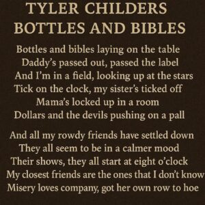 Tyler Childers Bottles And Bibles Lyrics