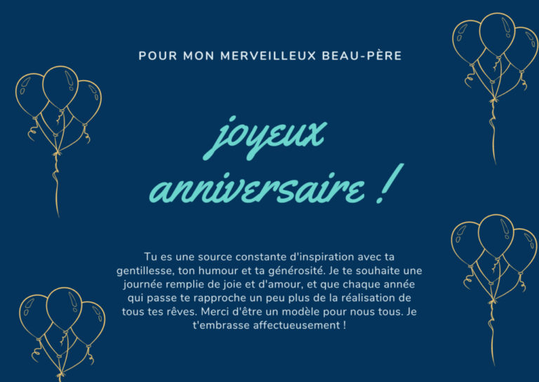Beaux messages à l’occasion de l’anniversaire de mon beau-père