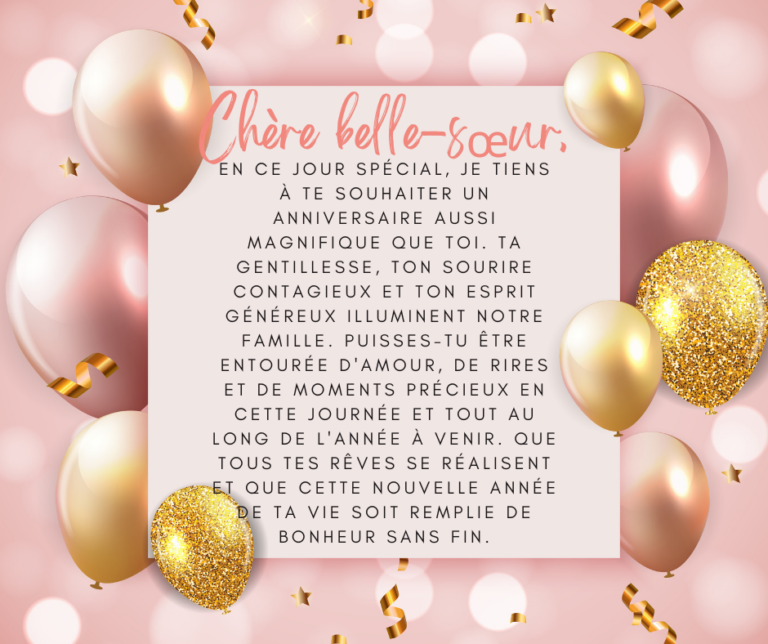 Beaux messages et textes pour dire joyeux anniversaire à sa belle-sœur