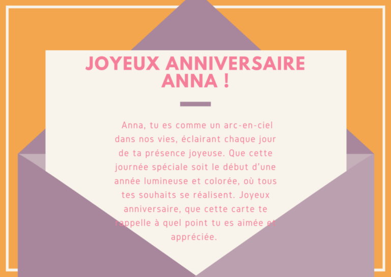 Joyeux anniversaire Anna