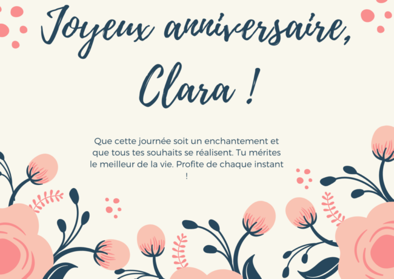 Meilleurs vœux d’anniversaire pour Clara