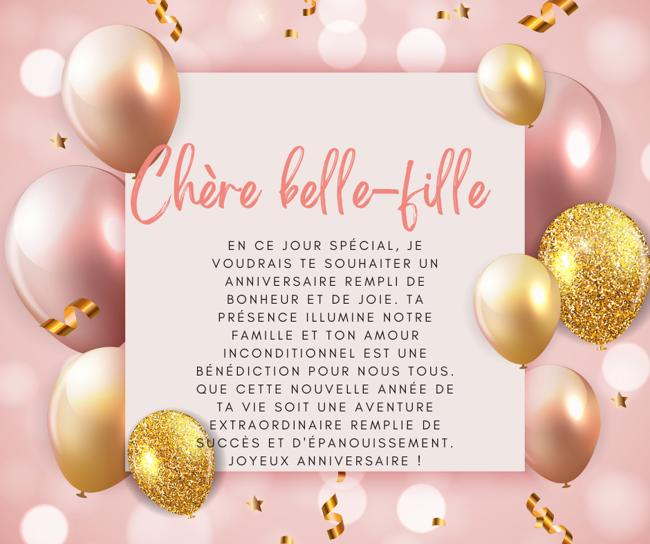 Messages de félicitations pour ma belle-fille pour son joyeux anniversaire