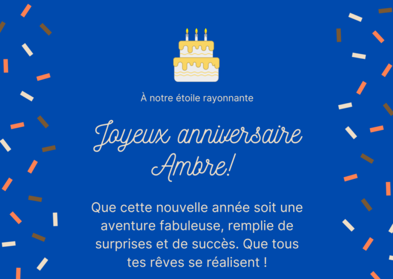 Messages et vœux pour célébrer l’anniversaire d’Ambre