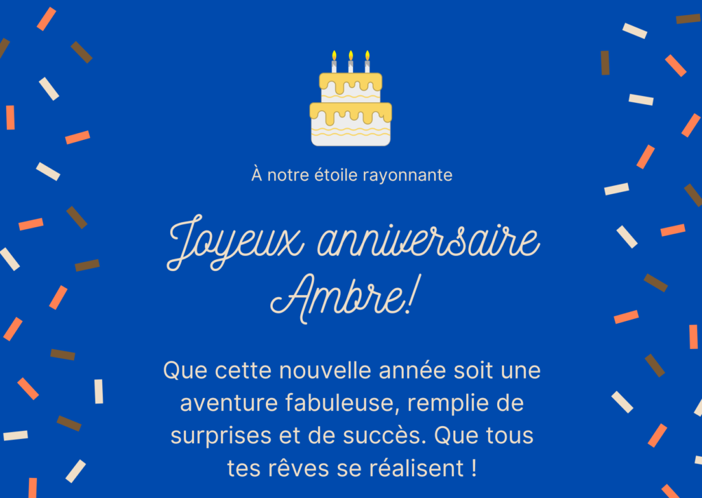 Messages et vœux pour célébrer l’anniversaire d’Ambre
