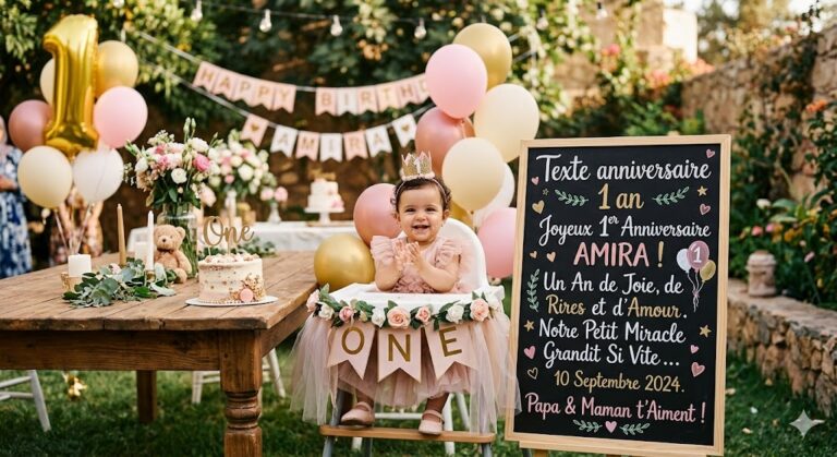 Texte anniversaire 1 an