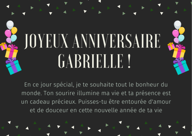 joyeux anniversaire à Gabrielle