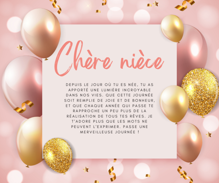 Très beaux messages pour l’anniversaire de ma nièce
