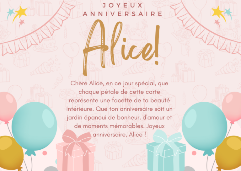 joyeux anniversaire à Alice