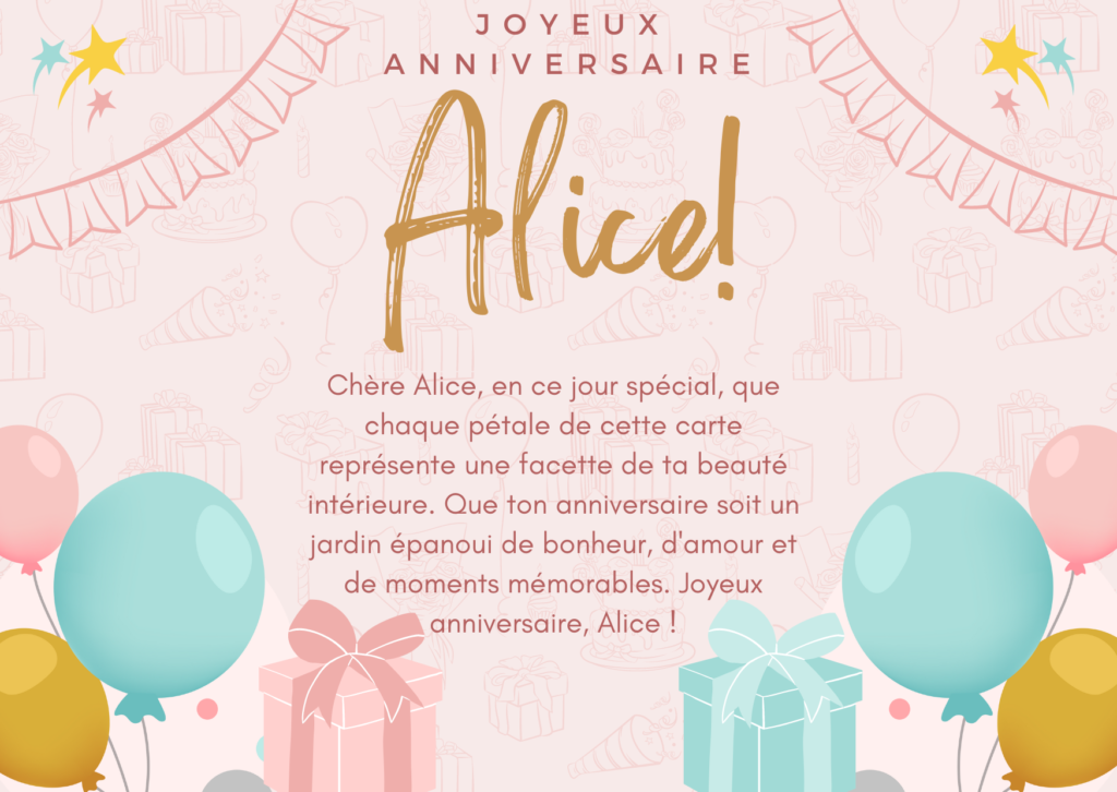 joyeux anniversaire à Alice