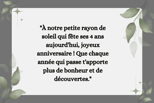 Textes de joyeux anniversaire 4 ans