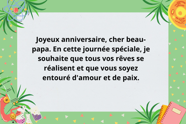 Textes de joyeux anniversaire mon beau-père