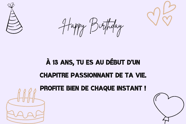 textes joyeux anniversaire 13 ans