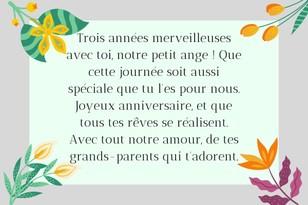 textes joyeux anniversaire 3 ans