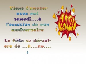 Invitation d'anniversaire sur le thème boum