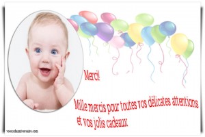 Modèle de remerciement d'anniversaire pour un enfant