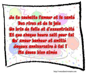 Poème et messages d'anniversaire