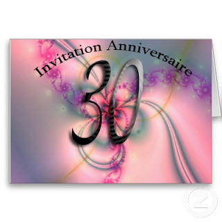 Invitation d'anniversaire pour les 30 ans